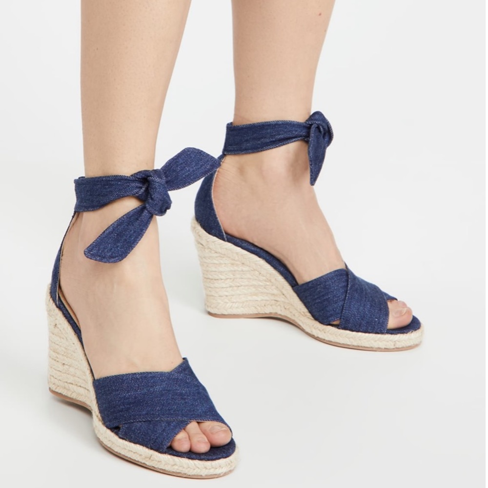 Marion Parke Leah Wedge  Denim espadrilles, Sandals NWOT  Eu 35.5